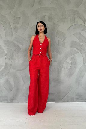 ست بالاتنه و پائین تنه قرمز زنانه بافتنی Elbee Fashion Woman - کد 765707426