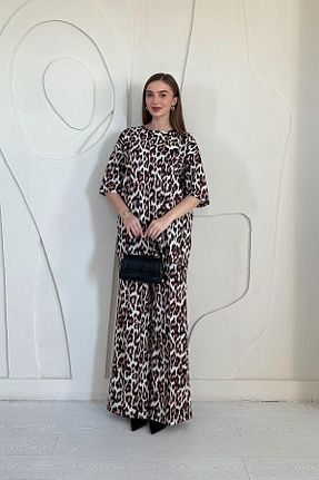 ست بالاتنه و پائین تنه قهوه ای زنانه بافتنی Elbee Fashion Woman - کد 274287100