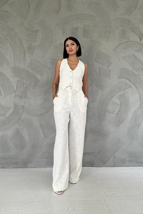 ست بالاتنه و پائین تنه سفید زنانه بافتنی Elbee Fashion Woman - کد 765712481