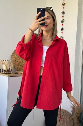 پیراهن قرمز زنانه اورسایز Kubos Moda - کد 884000806