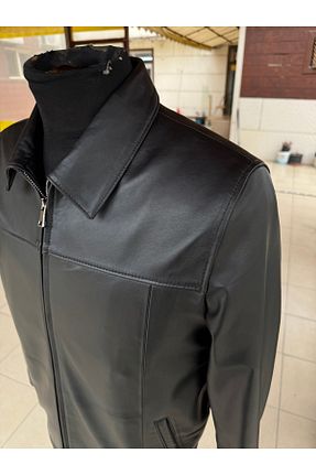 کاپشن مشکی مردانه Relaxed Şahan Deri Denizli - کد 883986123