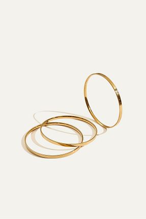 دستبند استیل (فولاد) طلائی زنانه استیل (فولاد) molisima - کد 884013634