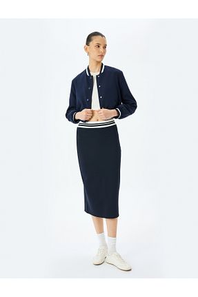 دامن سرمه ای زنانه ساده Koton - کد 884022004