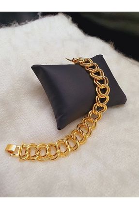 دستبند استیل (فولاد) طلائی زنانه روکش طلا barış gold altın kaplama - کد 89974646