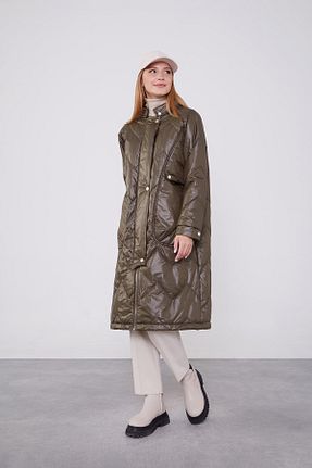 کاپشن حجاب خاکی زنانه رگولار Levidor - کد 884045277