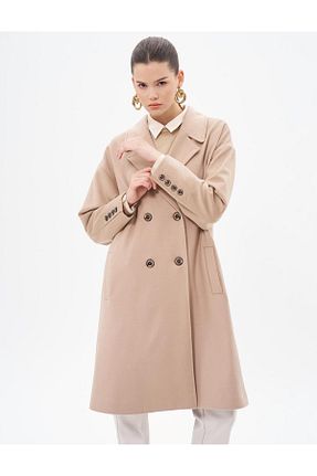 پالتو پشمی بژ زنانه رگولار Kayra - کد 876848282