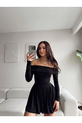 لباس مشکی زنانه بافتنی Zoom Butik - کد 884110158