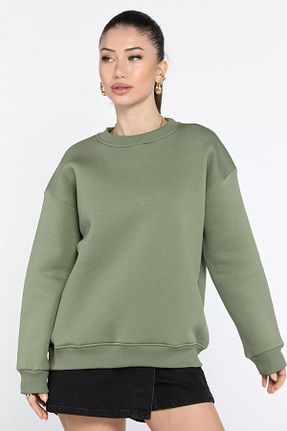 سوئیشرت خاکی زنانه ساده GÜLSELİ - کد 884251068
