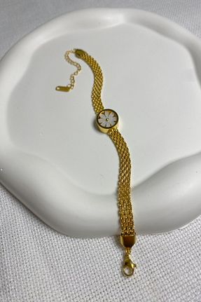 دستبند استیل (فولاد) طلائی زنانه استیل (فولاد) DEMOKAN - کد 884169768