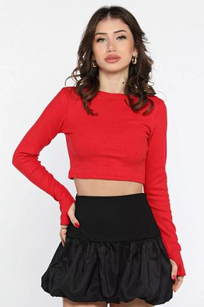 بلوز قرمز زنانه ساده GÜLSELİ - کد 884122079