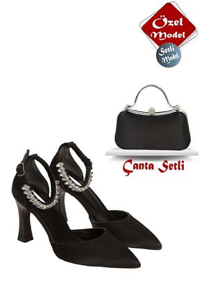 کفش مجلسی مشکی زنانه پاشنه نازک GUİZA - کد 871405733