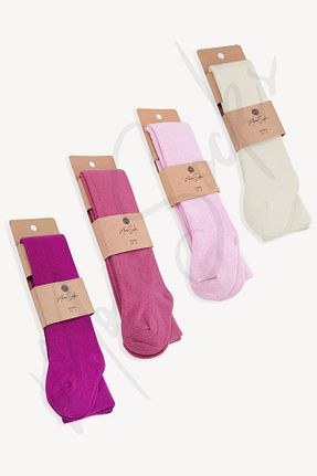 جوراب صورتی بچه گانه پنبه ای Mono Socks - کد 652917490