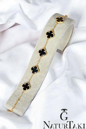 دستبند نقره زرد زنانه 925 عیار Naturtakı - کد 884167271