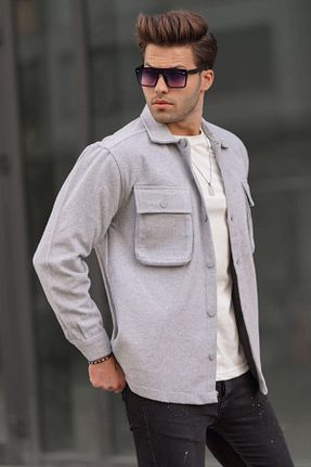 پیراهن طوسی مردانه گشاد Madmext - کد 765713879
