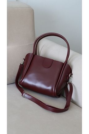 کیف دوشی زرشکی زنانه چرم مصنوعی Moda Sekiz - کد 884185696
