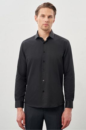 پیراهن مشکی مردانه اسلیم فیت İmza - کد 884189413
