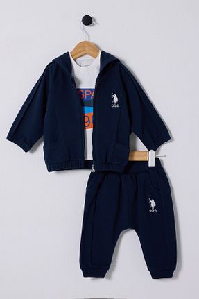 ست نوزادی سرمه ای بچه گانه پنبه ای U.S. Polo Assn. - کد 884231497