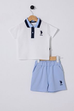 ست نوزادی آبی بچه گانه پنبه ای U.S. Polo Assn. - کد 884228378
