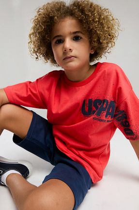 ست بالاتنه و پائین تنه قرمز بچه گانه بافت U.S. Polo Assn. - کد 884229653