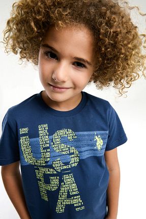 ست بالاتنه و پائین تنه آبی بچه گانه بافت U.S. Polo Assn. - کد 884229711