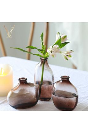 گلدان قهوه ای شیشه Ada Crafts - کد 884285083