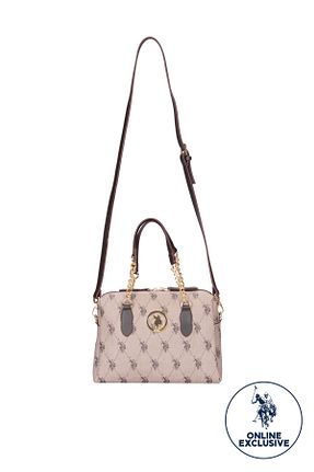 کیف دوشی قهوه ای زنانه پارچه ای U.S. Polo Assn. - کد 85584297
