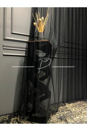 پرده توری مشکی ریل دار Perde Pendik - کد 783204590