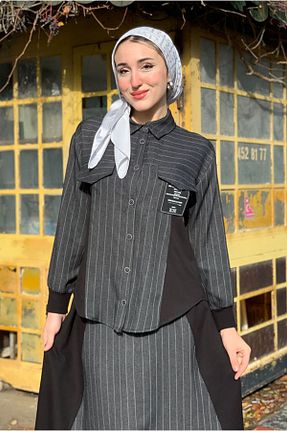ست گرمکن حجاب طوسی زنانه رگولار Moda Rosa - کد 884360405