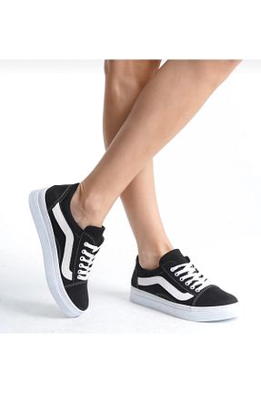 کفش اسنیکر مشکی زنانه بند دار MTZ MODA - کد 884272318
