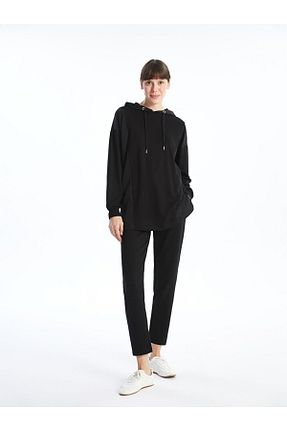 شلوار کرمگن مشکی زنانه Fitted LC Waikiki - کد 884284935