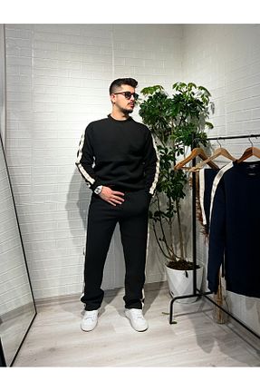 ست بالاتنه و پائین تنه مشکی مردانه بافتنی Butik - کد 884347721