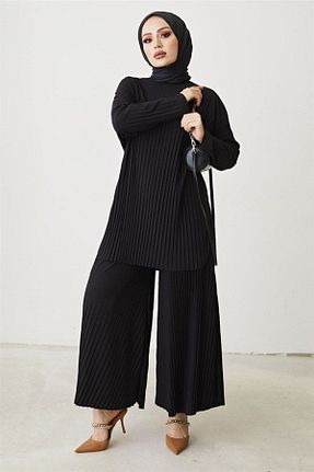 ست بالاتنه و پائین تنه حجاب مشکی زنانه اورسایز ECK MODA - کد 756729903