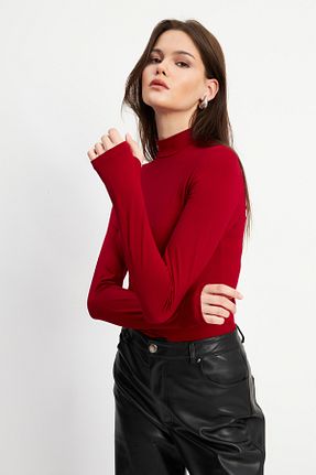 بلوز زرشکی زنانه ساده Bipantolon - کد 791713913