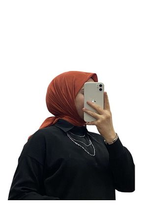 روسری نارنجی کرپ ساتن ابریشم Harem - کد 884374952