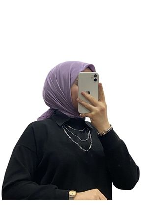 روسری بنفش کرپ ساتن ابریشم Harem - کد 884375072