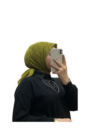 روسری سبز کرپ ساتن ابریشم Harem - کد 884375160
