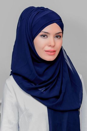 شال سرمه ای زنانه شیفون HÜRREM BONE - کد 209132287