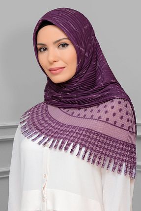 روسری بنفش هندسی HÜRREM BONE - کد 208555845