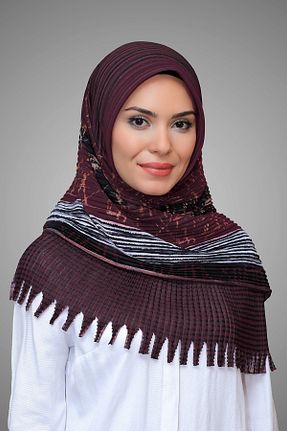 روسری زرشکی ساده HÜRREM BONE - کد 208555469