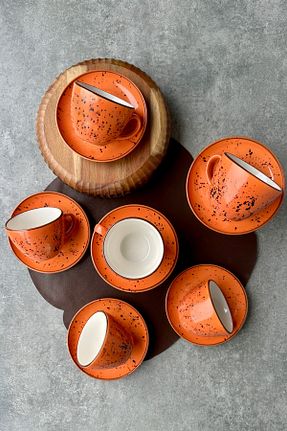 فنجان چای نارنجی پرسلن porselenden - کد 884420385