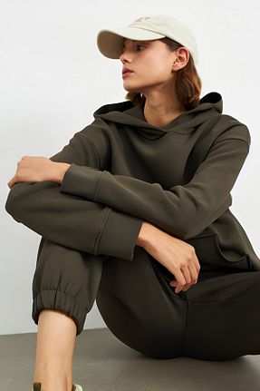 سوئیشرت خاکی زنانه ساده CMZ COLLECTİON - کد 884387102