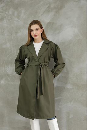 ترنچکت خاکی زنانه بدون آستر IŞILDA FASHION - کد 871355207