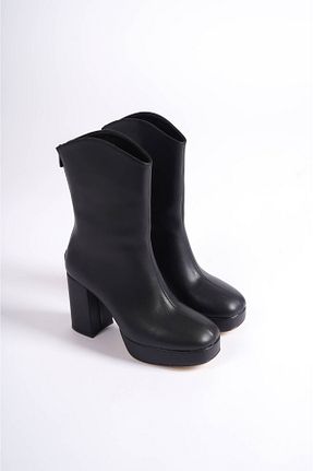 چکمه مشکی زنانه چرم مصنوعی TUUBA SHOES - کد 774027932
