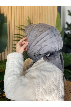 روسری بژ پنبه ای Aker - کد 884501928