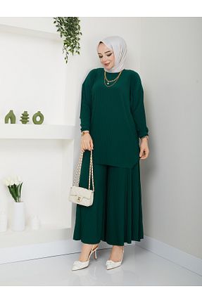 ست بالاتنه و پائین تنه حجاب سبز زنانه رگولار MODAMÜNASİP - کد 884509729