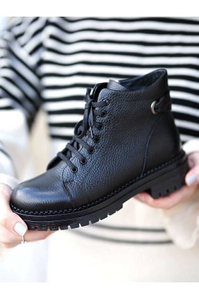 بوت / نیم بوت مشکی زنانه چرم خالص EREN SHOES BAG - کد 865080582