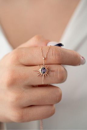 گردنبند نقره بنفش زنانه 925 عیار ESSARE - کد 884543501