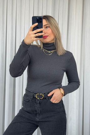 پلیور طوسی زنانه ساده KUBOS MODA - کد 884530202