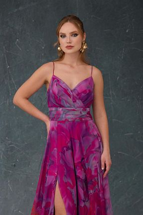 لباس مجلسی و فارغ التحصیلی صورتی زنانه شیفون CARMEN - کد 884546317