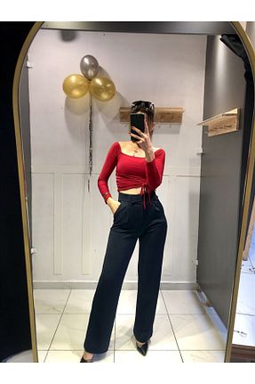 شلوار پارچه ای سرمه ای زنانه بلند Gözde Tasarım Butik - کد 884548677